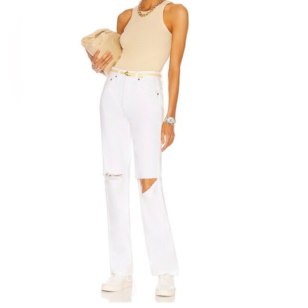 Re/Done  90’s high rise loose in white 24